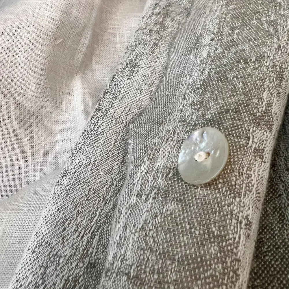 Duvet Cover Tan Gray Brown Linen Button Modern